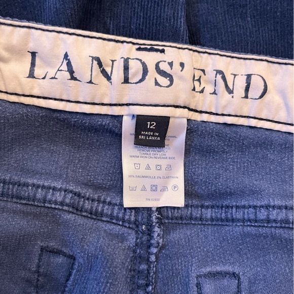 Land’s End Corduroy Stretch Slim Straight Leg Pants in Faded Cobalt Blue Size 12 - Picture 7 of 8
